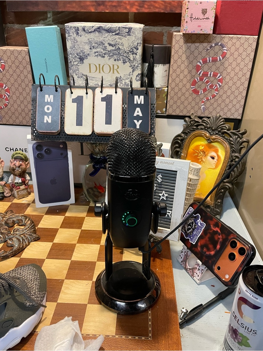 Blue Yeti X professional USB condenser microphone in black.
